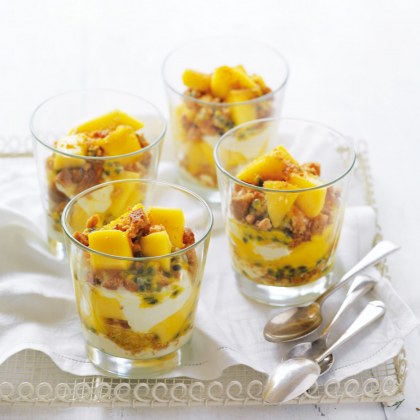 Mango & Passionfruit with Ginger Nut Crumb and Mascarpone